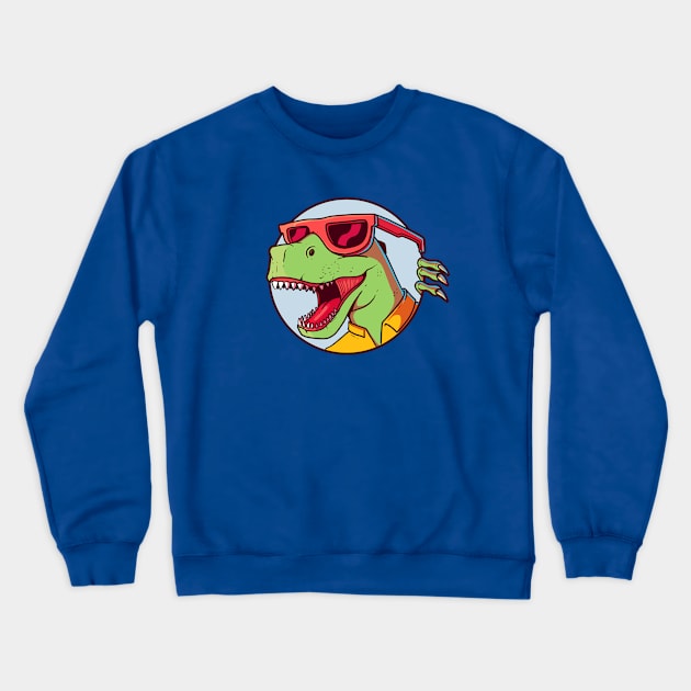 Bodacious T-Rex with Sunglasses Crewneck Sweatshirt by SLAG_Creative